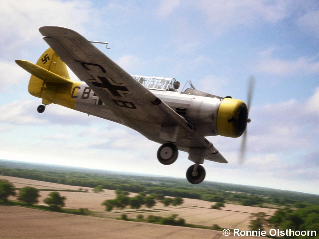 A Luftwaffe operated NAA-57 makes a low fly-by